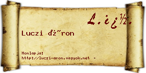Luczi Áron névjegykártya